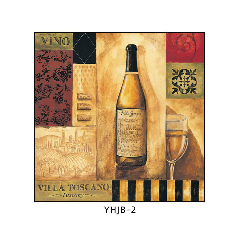 American bar decorative painting retro industrial style creative KTV box red wine glass hanging painting nostalgic wine mural