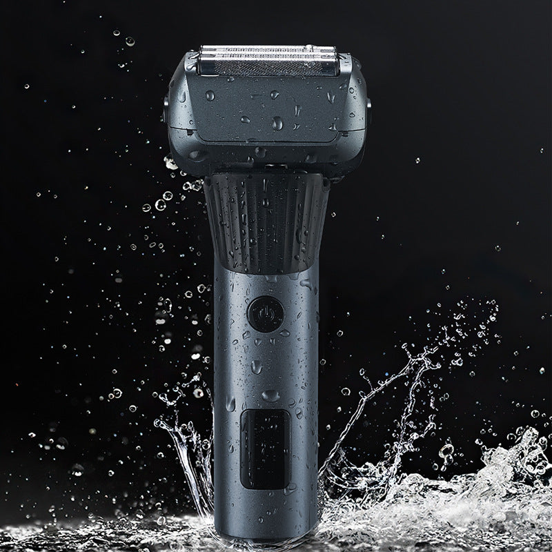 Wholesale floating five-blade aluminum foil electric shaver reciprocating washable digital display fast charging shaving razor cross-border
