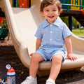 Baby boy casual turn-down collar textured fabric outfit set