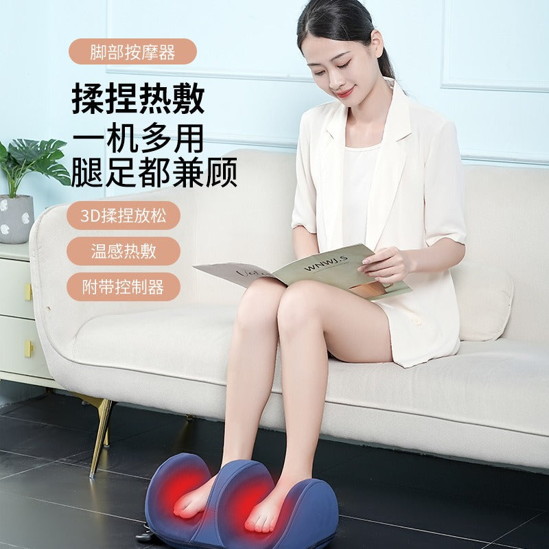 Foot massager - automatic heated foot and leg massager with kneading rollers - foot and leg therapy device