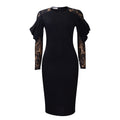 D443 european and american foreign trade women's clothing cross-border new arrival fashionable elegant lace patchwork slim sexy ol african dress