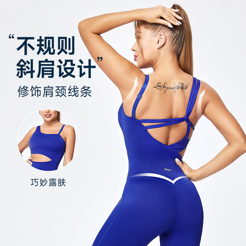Trendy european and american influencer's bestselling one-piece yoga bodysuit - women's integrated detachable strap jumpsuit, figure-flattering, quick-dry activewear