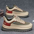 Thick sole travel men's shoes winter black waterproof leather work safety shoes men's running non-slip sports dad shoes