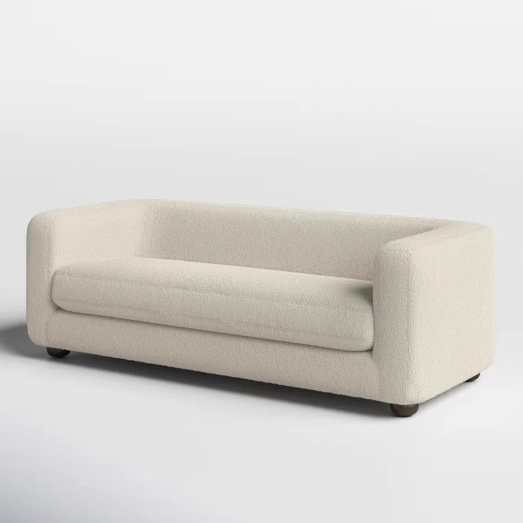 Modern simple small apartment living room fabric sofa Nordic minimalist hotel B & B lamb wool three-person straight-row sofa