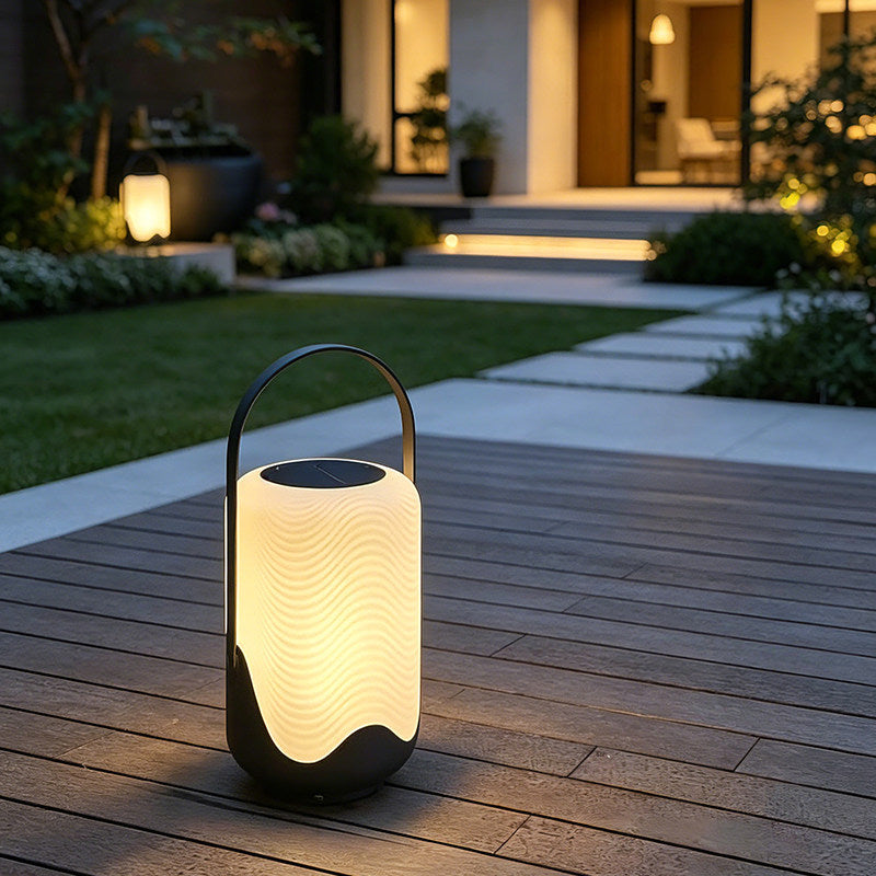 Outdoor waterproof solar powered lawn lamp - patio rechargeable dual-use portable light - villa courtyard garden decorative lighting