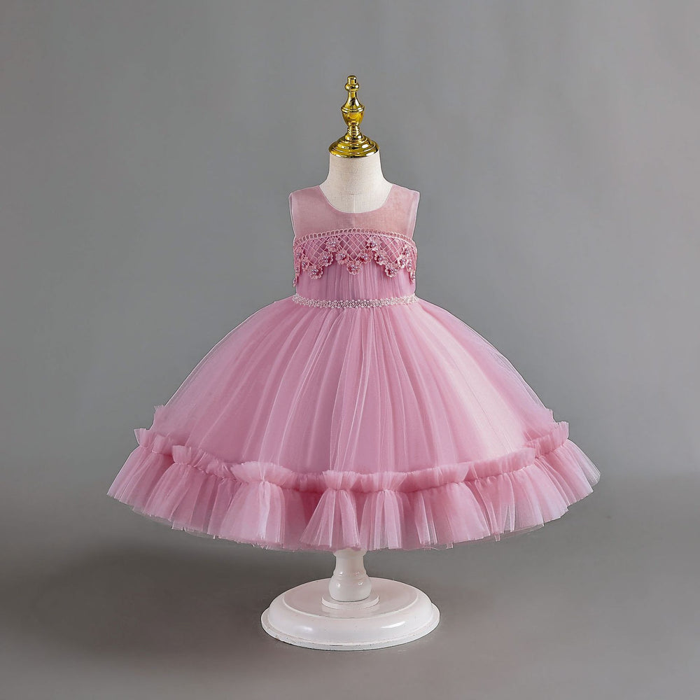Exportnew arrivalkids dress bead chain tutu cake princess dress baby girl dresschildren dress