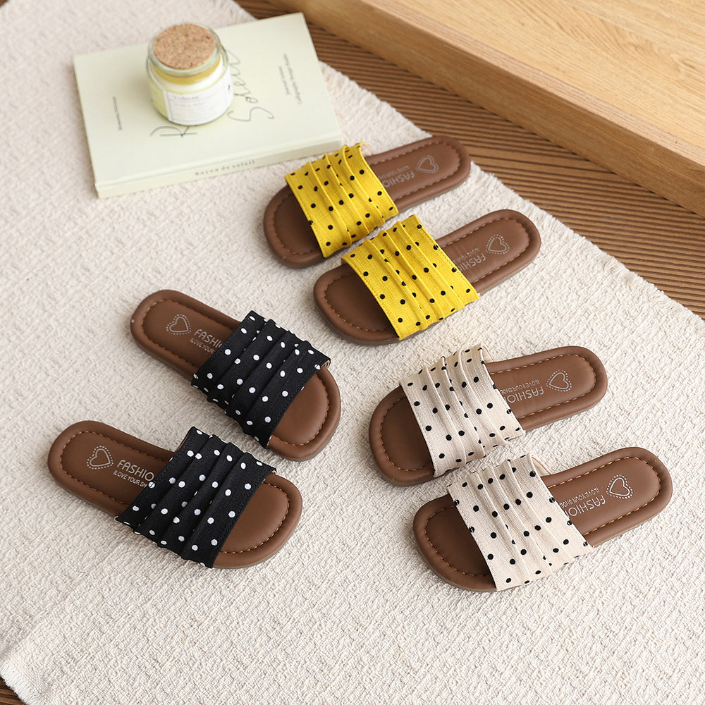 Vancahao ethnic style slippers for women outwearsummernew arrival one-strap sandals student flats one-strap sandals