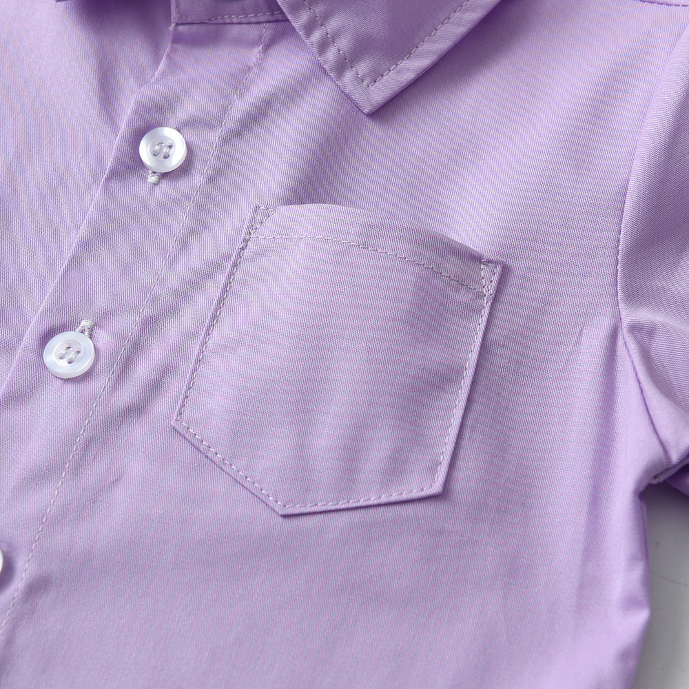 New boys' white long-sleeve shirt - perfect for school uniforms, performances, and everyday wear. korean style