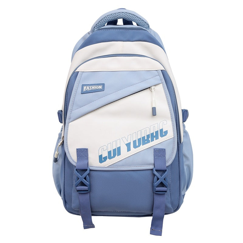 New junior high school schoolbag, college student college style casual simple backpack, fashion trend middle school backpack
