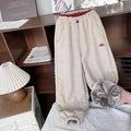 Boys' fleece-lined pants: new  winter collection - fleece casual pants, mink fleece pants, girls' sweatpants, color block, versatile style