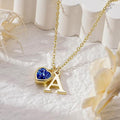 hot-selling european and american simple fashion necklace a-z personalized letter heart birthstone necklace accessories for women