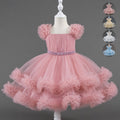 Performance catwalk girls birthday princess dress puffy skirt women's stage kids baby performance costume one year old dress model