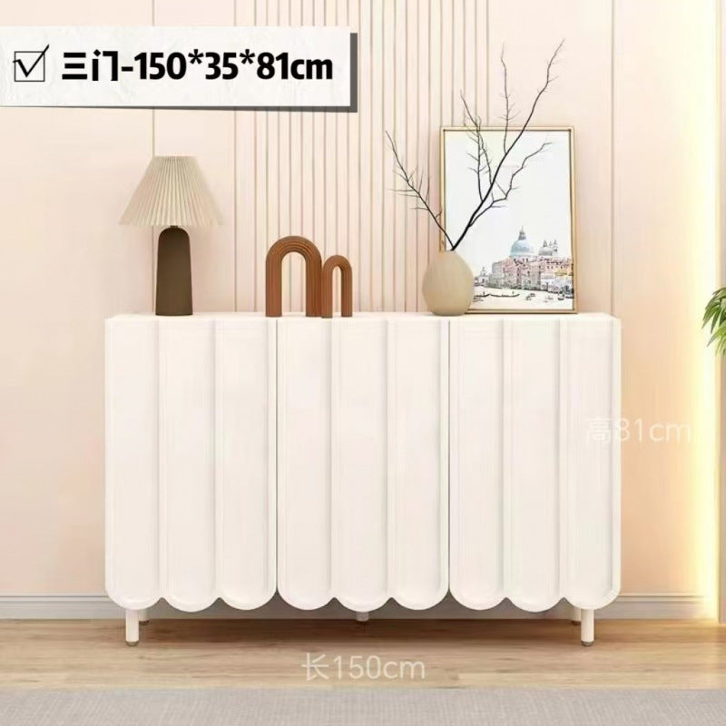 Cream style shoe cabinet for home living room door against the wall popular entrance entrance cabinet narrow side large capacity balcony storage cabinet
