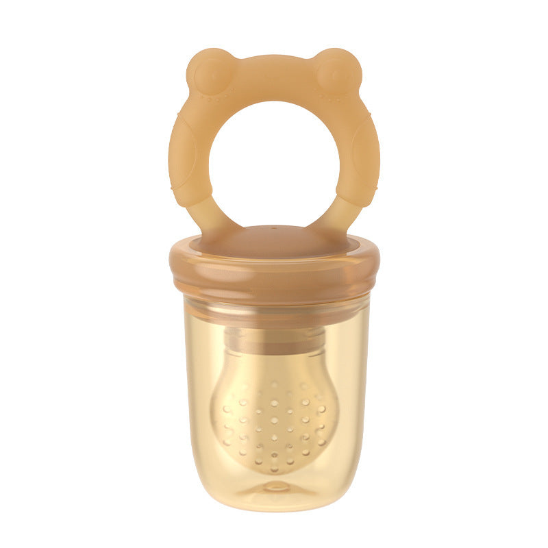 English card biting music fruit food supplement silicone mesh bag pacifier baby feeding tableware tooth glue fruit and vegetable music