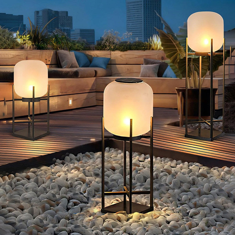 Outdoor waterproof solar powered floor lamp - perfect for villas, courtyards, patios, gardens, lawns, and yards - decorative ambient lighting