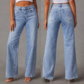 Women's wide-leg denim pants for export,  new  style, loose patchwork trousers, streetwear trendy washed jeans