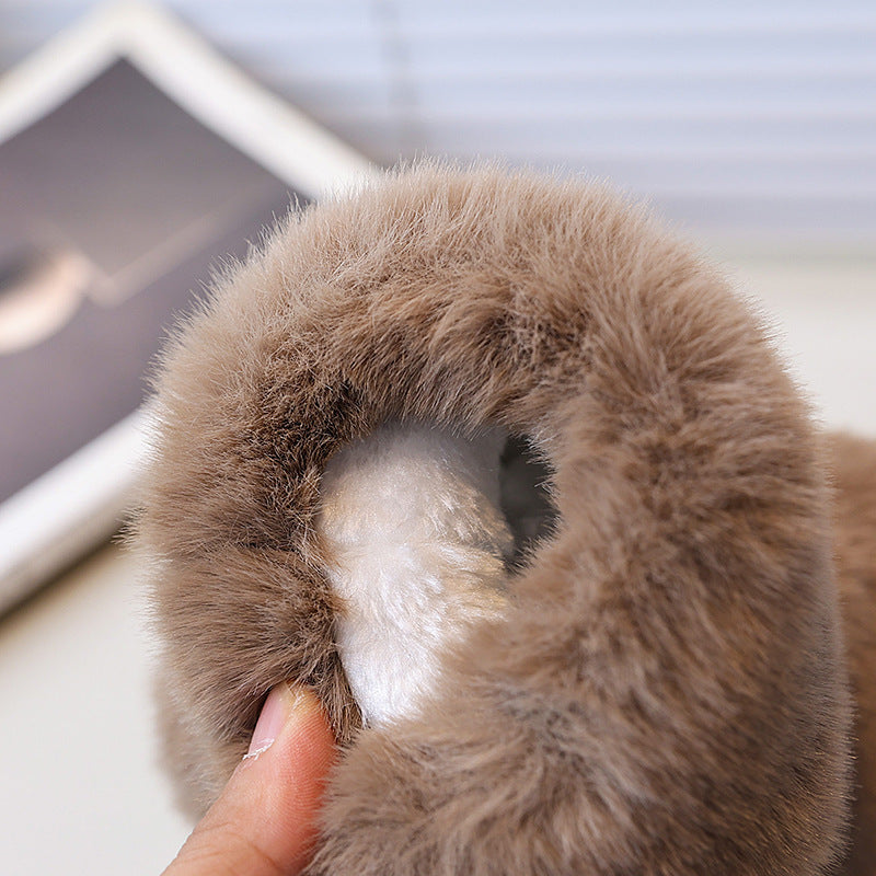 Vancahao girls' snow boots - new  winter collection: kids' fuzzy slippers, little girls' lambswool warm cotton shoes