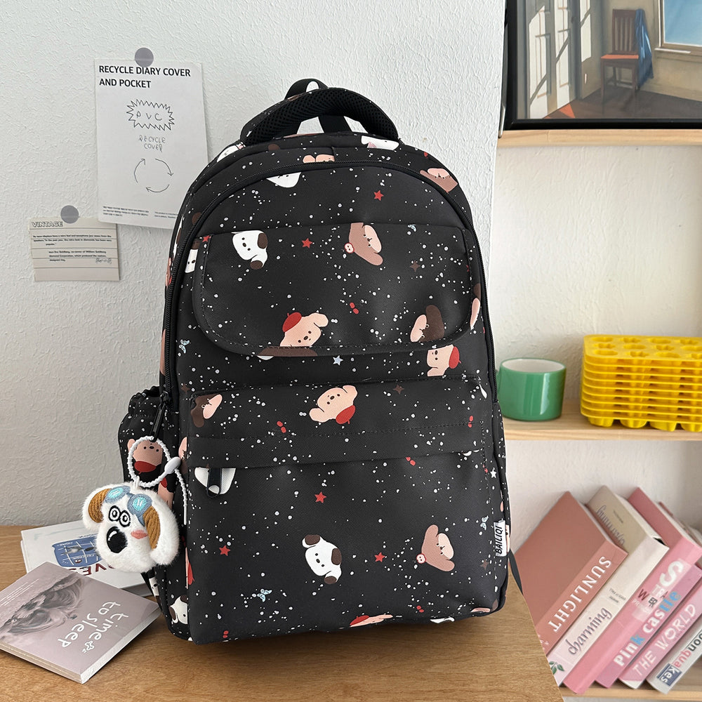 New arrival cartoon nicheeasiest for match school bag korean style girl bag style printing graffiti student women's backpack waterproof backpack