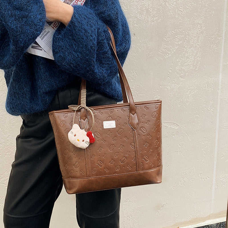 High-end retro bag for women, new autumn collection, versatile basket bag, fashionable and textured shoulder bag, large capacity tote bag