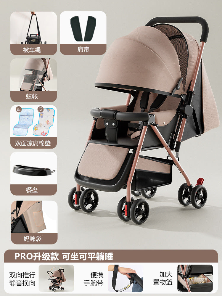 2025 newborn stroller - convertible pushchair, lightweight & foldable, one-click fold, suitable for ages 0-3 years