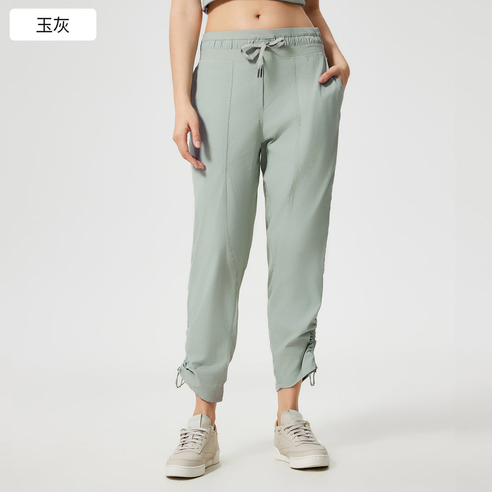 Spring/summer lightweight breathable ice-feel casual sports pants for women - two-way wear, slimming, running & fitness straight-leg pants dss070