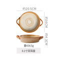 Retro stoneware ceramic tableware restaurant hotel stylish thread western food steak plate for home high-looking deep plate soup plate