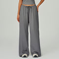 Amazon's new arrivalfashion brushed drape wide-leg loosecasual pants sports fitness elastic drawstring tie backpants