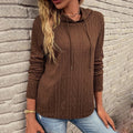 new european and american bestselling women's casual minimalist solid color pullover long sleeve hoodie