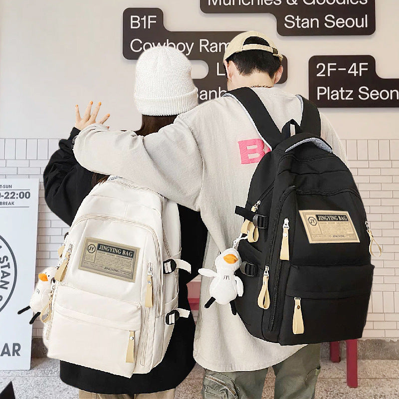 Cross-border wholesale large-capacity leisure backpack versatile burden reduction schoolbag outdoor handbag portable high school backpack