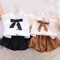 Girls' trendy outfit set -  summer new arrival: flutter sleeve blouse & tulip pants - chic two-piece set