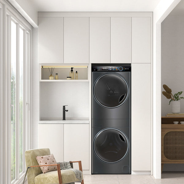 [Customized] Balcony washing machine cabinet, dual-position drying and washing integrated cabinet, washbasin stacking design, aluminum alloy locker