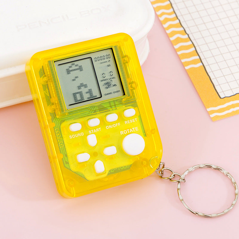 tetris game console keychain - electronic game console bag charm - toy gift - educational puzzle