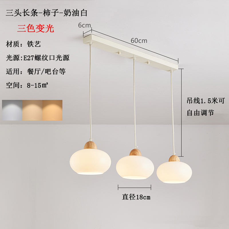 French Cream Wind Pumpkin Chandelier Designer Bar Lighting Simple Modern Creative Dining Table Art Restaurant Lights