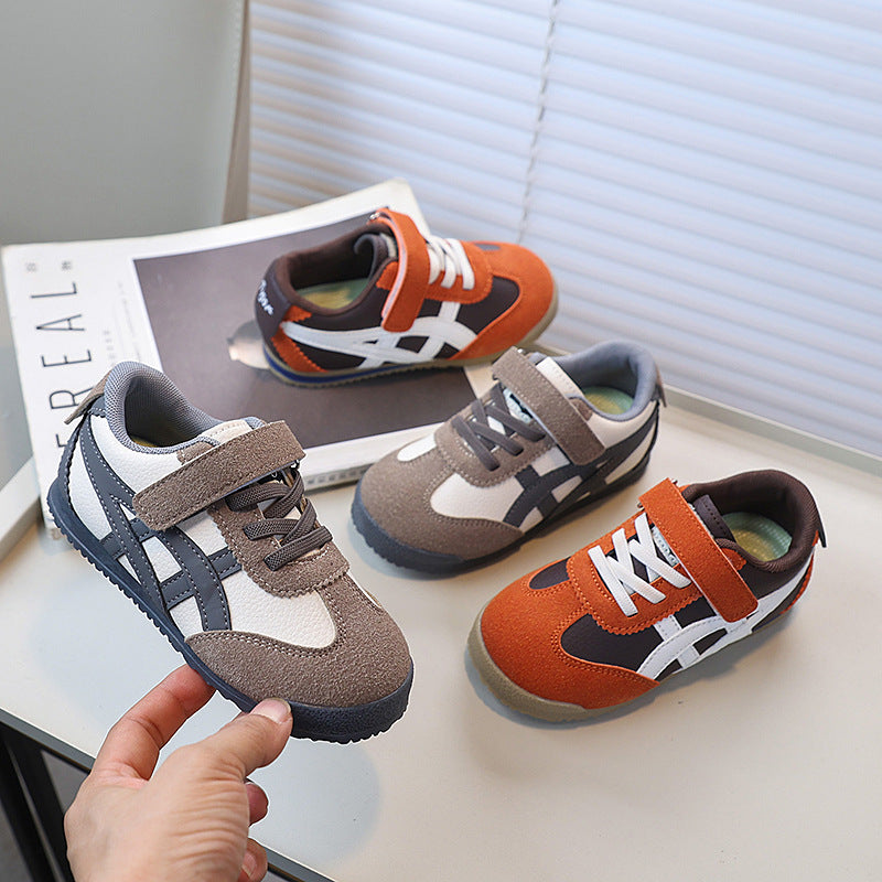 Vancahao new arrivalkids caramel color k-stylelow ankle sneakers for boys and girls classic german training shoes student sports shoes
