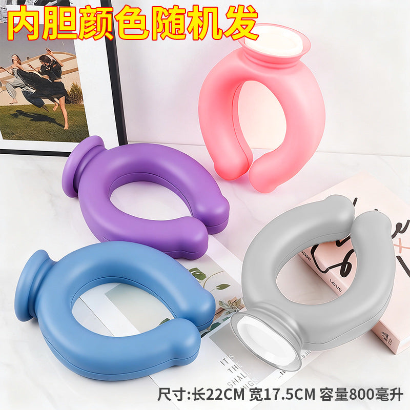 U-shaped hot water bottle cervical spine hot compress water-filled shoulder and neck head heating water explosion-proof thickened hanging neck scarf pillow