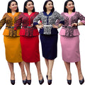 African  professional women's clothing plus size curvy tiktok cross-border foreign trade faux two-piece printed dress