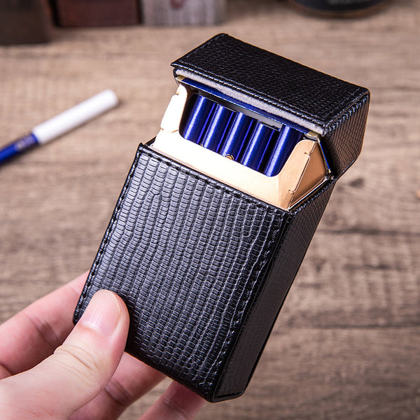 Wholesale Lizard Pattern Cigarette Box Pack of 20 Cigarette Packs Cigarette Set Summer Creative Leather Portable Cigarette Case