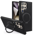 Yashi cross-border business leather case suitable for samsung s26ultra mobile phone case 360rotate magnetic holder protective cover