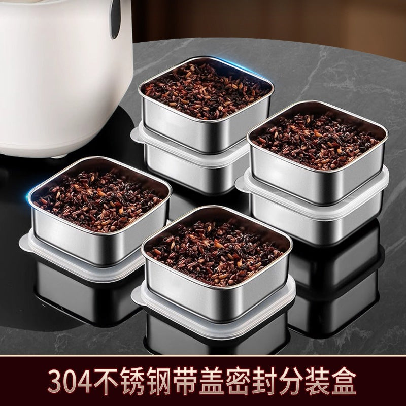 304 stainless steel miscellaneous grains brown rice packing box quantitative fat reduction food grade frozen microwave steamable meal small lunch box
