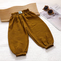 Ice silk wrinkle-brown pants