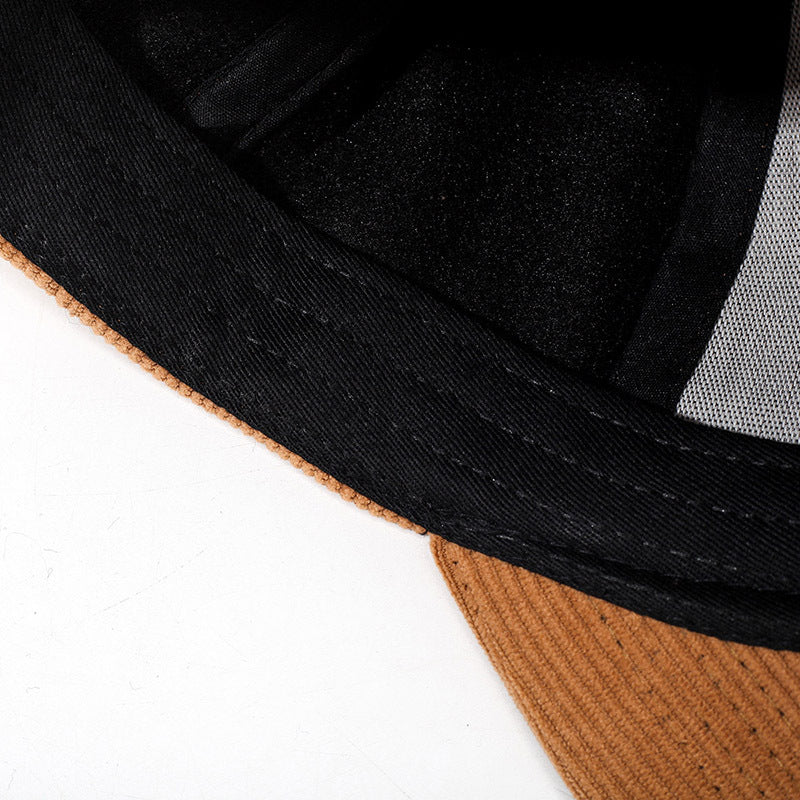 Autumn and winter new corduroy solid color baseball cap outdoor simple casual letter duck tongue cold and warm men's and women's hats