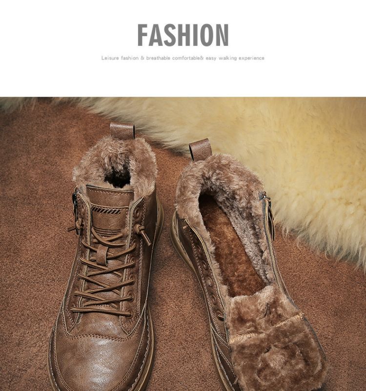Snow boots men's shoes high-top winterfleece-linedheattechthickenednortheast cotton shoes fur all-in-onewaterproofnon-slip cotton boots
