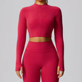 European and american autumn/winter zip-up yoga jacket for women, outdoor running long sleeve fitness jacket, cloud-feel quick-dry activewear yoga top