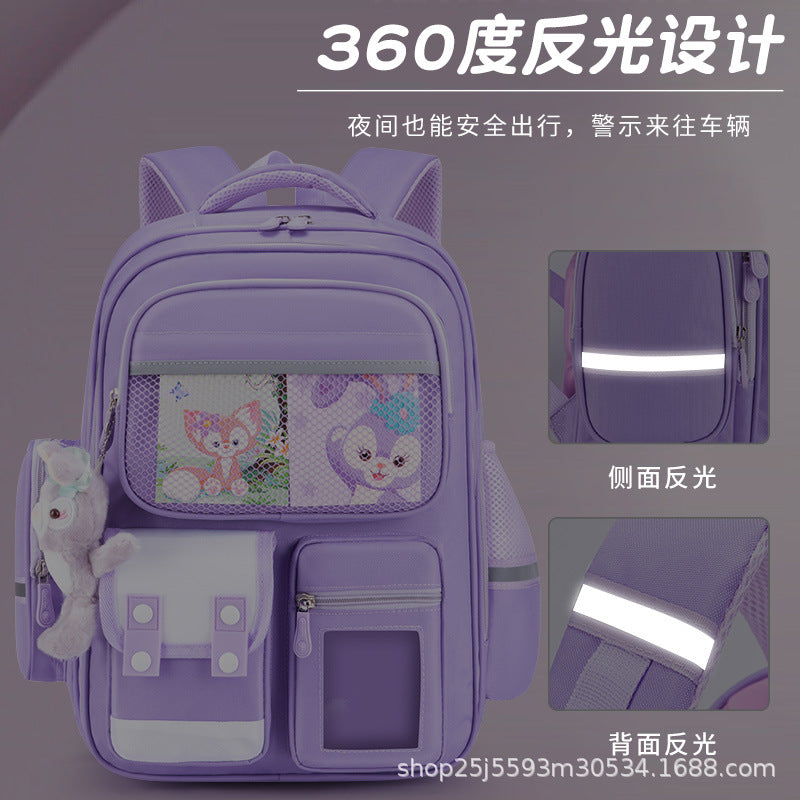 New children's schoolbag for primary school students in grades 1-6, burden reduction and spine protection, large-capacity men's and women's backpacks.