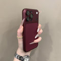 Suitable for iphone18promax litchi pattern leather mobile phone case that instantly turns into burgundy red apple 17 protective case 16