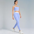 Fashion cross-border sports yoga suit two-piece set naked double-sided brushed outdoor running fitness sling yoga clothes