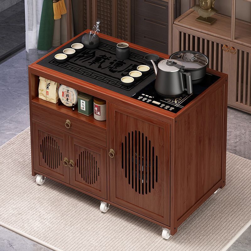 Mobile tea table for home small tea table water kettle all-in-one tea cabinet tea cart kung fu tea set suit new chinoiserie coffee table