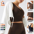 Fashion cross-border environmentally friendly renewable fabric beautiful suspender chest pad yoga clothes pants running sports fitness clothes suit