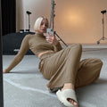 Casual home sports suit women's cross-border fashion style  summer and autumn new arrival women's long sleeves wide-leg suit wholesale