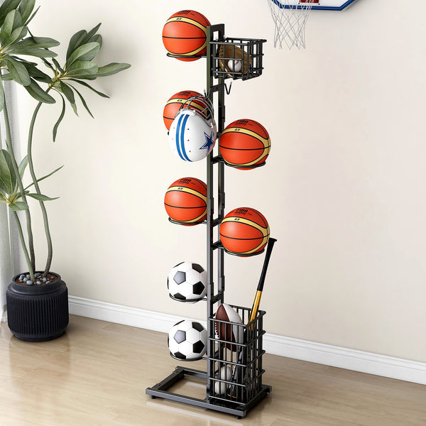 Household children's basketball storage rack, football display rack, ball multi-layer floor storage basket, badminton racket rack